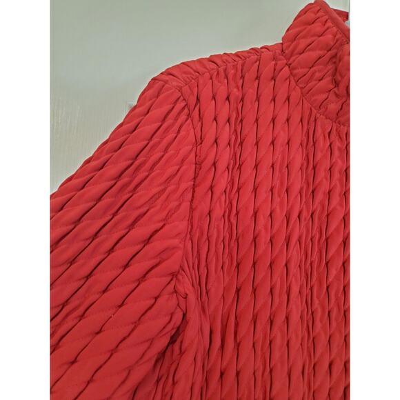 Gallery Crimson Quilted Full Zip Mid-Length Puffy Jacket Coat, Size Small/Medium - Picture 4 of 12